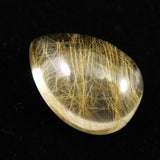 ヒマラヤ マニハール産 ゴールドルチル入り 水晶 ティアドロップ型 ルース 12.8ct (ID:55179)