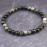 H&E社 フェナカイト 光の深淵 (AZOZEO) 6mm玉ブレスレット 証明書付 9.3g (ID:55221)