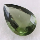 モルダバイト AAA 11.6mmペアシェイプ ファセットカット ルース ディレクトリカード付 1.89ct (ID:55325)