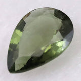 モルダバイト AAA 11.6mmペアシェイプ ファセットカット ルース ディレクトリカード付 1.89ct (ID:55325)