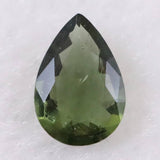 モルダバイト AAA 11.6mmペアシェイプ ファセットカット ルース ディレクトリカード付 1.89ct (ID:55325)