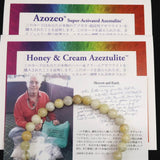 H&E社　ハニー＆クリーム アゼツライト(AZOZEO)  6mm玉ブレスレット 証明書付 9.41g (ID:55354)