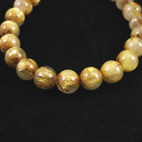 ゴールドルチルクォーツ AAAA 8mm玉ブレスレット 18.1g (ID:55625)