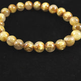 ゴールドルチルクォーツ AAAA 8mm玉ブレスレット 18.1g (ID:55625)