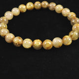 ゴールドルチルクォーツ AAAA 8mm玉ブレスレット 18.1g (ID:55625)