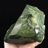 出雲碧玉 出雲石 125mm原石磨き 置物 ディレクトリカード付 1692g　 (ID:55816)