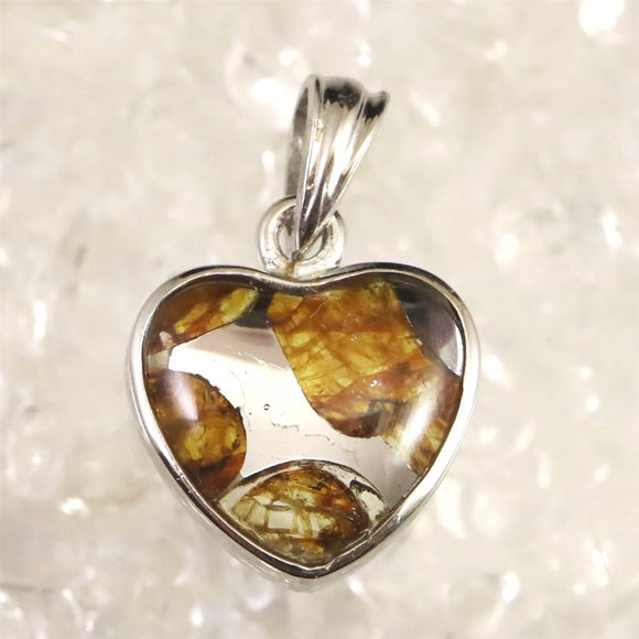 ロシア産　パラサイト隕石　12mmハート　ペンダントトップ 2.37g (ID:55958)