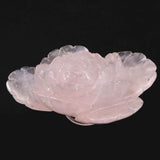 マダガスカル産 ローズクォーツ 薔薇彫刻置物　117mm  316g (ID:56059)