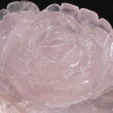マダガスカル産 ローズクォーツ 薔薇彫刻置物　117mm  316g (ID:56059)