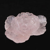 マダガスカル産 ローズクォーツ 薔薇彫刻置物　117mm  316g (ID:56059)