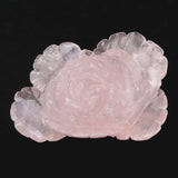マダガスカル産 ローズクォーツ 薔薇彫刻置物　117mm  316g (ID:56059)