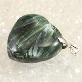 セラフィナイト クリノクロア　30mmハート ペンダントトップ 14.1g (ID:56186)