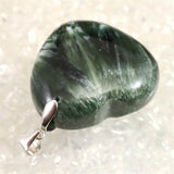 セラフィナイト クリノクロア　30mmハート ペンダントトップ 14.1g (ID:56186)