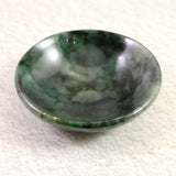 ミャンマー産 グリーン翡翠 ヒスイ 60mm小皿 45.4g (ID:56391)