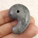 沖縄県　美ら海石 34mm勾玉 証明書付 13.6g (ID:56480)