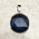 ギベオン ブルーカラー 12mm六芒星カット　ペンダントトップ 2.6g (ID:56556)