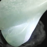 糸魚川翡翠  薄緑　31mmタンブル ディレクトリカード付 13.5g (ID:56588)