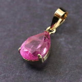 天然 未処理 ピンクサファイア 8mmペアシェイプ ペンダントトップ K18YG  1.46ct (ID:56706)