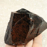 北海道産 オブシディアン 黒曜石 花十勝 97mm原石 245g (ID:56926)