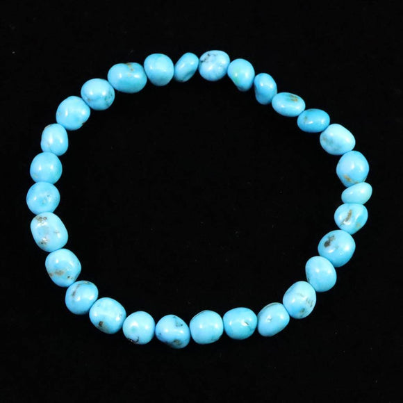 スリーピングビューティ鉱山産ターコイズ  タンブル ブレスレット 8.6g (ID:57027)