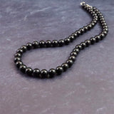 チベタンテクタイト 8mm玉 ネックレス  36.2g (ID:57064)