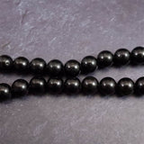 チベタンテクタイト 8mm玉 ネックレス  36.2g (ID:57064)