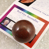 H&E社 レッドファイアアゼツライト(AZOZEO)  40mmスフィア  証明書付 92.4g (ID:57104)