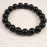 チベット産 天然モリオン水晶 4A  10mm玉 ブレスレット 30.4g (ID:57637)