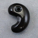 隠岐の島 黒曜石 31mm勾玉 ディレクトリカード付 10.1g　**特価品** (ID:58112)