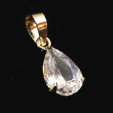 ロシア産 フェナカイト 7.3mm ペアシェイプカット ペンダントトップ K18YG 鑑別書付 0.75ct (ID:58461)