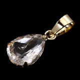 ロシア産 フェナカイト 7.3mm ペアシェイプカット ペンダントトップ K18YG 鑑別書付 0.75ct (ID:58461)
