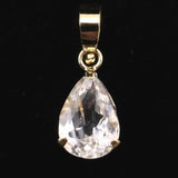 ロシア産 フェナカイト 7.3mm ペアシェイプカット ペンダントトップ K18YG 鑑別書付 0.75ct (ID:58461)