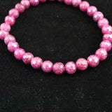 天然ルビー ミラーボールカット (2A)  6mm玉 ブレスレット 12.17g　 (ID:58625)