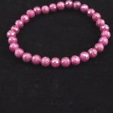 天然ルビー ミラーボールカット (2A)  6mm玉 ブレスレット 12.17g　 (ID:58625)