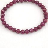 天然ルビー ミラーボールカット (2A)  6mm玉 ブレスレット 12.17g　 (ID:58625)