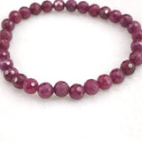 天然ルビー ミラーボールカット (2A)  6mm玉 ブレスレット 12.17g　 (ID:58625)