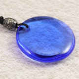 H&E社 シベリアンブルークォーツ　ディスク型タンブル コード ペンダント 8.3g (ID:58735)