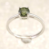 モルダバイト 5mmラウンドカット リング フリーサイズ type.D (ID:58774)