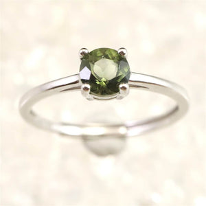 モルダバイト 5mmラウンドカット リング フリーサイズ type.D (ID:58774)