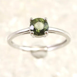 モルダバイト 5mmラウンドカット リング フリーサイズ type.D (ID:58774)