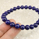 ラピスラズリ 4Aグレード 7.5mm玉ブレスレット 17.8g (ID:59245)