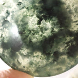 ミャンマー産 グリーン翡翠 ヒスイ 60mm小皿 37.0g (ID:60011)