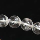 クォーツインクォーツ 貫入水晶   9mm玉ブレスレット 22.6ｇ (ID:60148)