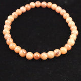 H&E社 ローダゼツ ピンクアゼツライト（AZOZEO)  5.5mm玉ブレスレット 証明書付 9.2g 　 (ID:60197)