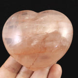 H&E社 ピンクファイアアゼツライト(AZOZEO) パフ ハート 証明書付 182.3g (ID:60233)