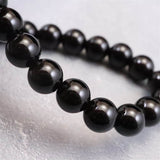 岐阜県産 黒水晶 モリオン 8mm玉ブレスレット　18.8g (ID:60327)