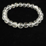 天然非加熱 ゴシェナイト ヒマラヤンベリル　8mm玉ブレスレット 18.9g (ID:60569)