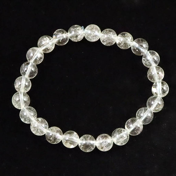 天然非加熱 ゴシェナイト ヒマラヤンベリル　8mm玉ブレスレット 18.9g (ID:60569)