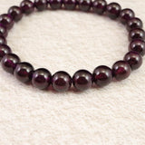 ロードライト　ガーネット 5A 　7.5mm玉ブレスレット　22.6ｇ (ID:60602)