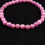 天然ルビー 128面カット  AA+  6mm玉 ブレスレット 13.4g　 (ID:60716)